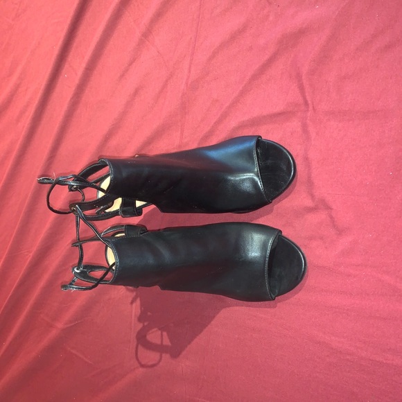 Black Open Toe Heels - Picture 3 of 6